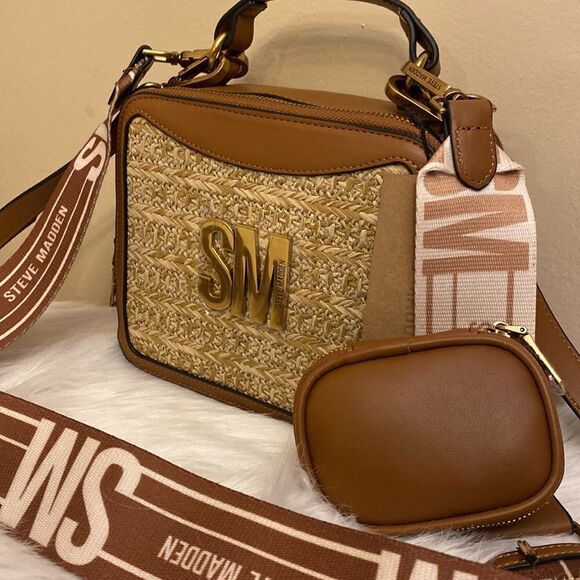 NWT Luxury Steve Madden Crossbody Bag w/AirPod Case - Cognac - Picture 5 of 8